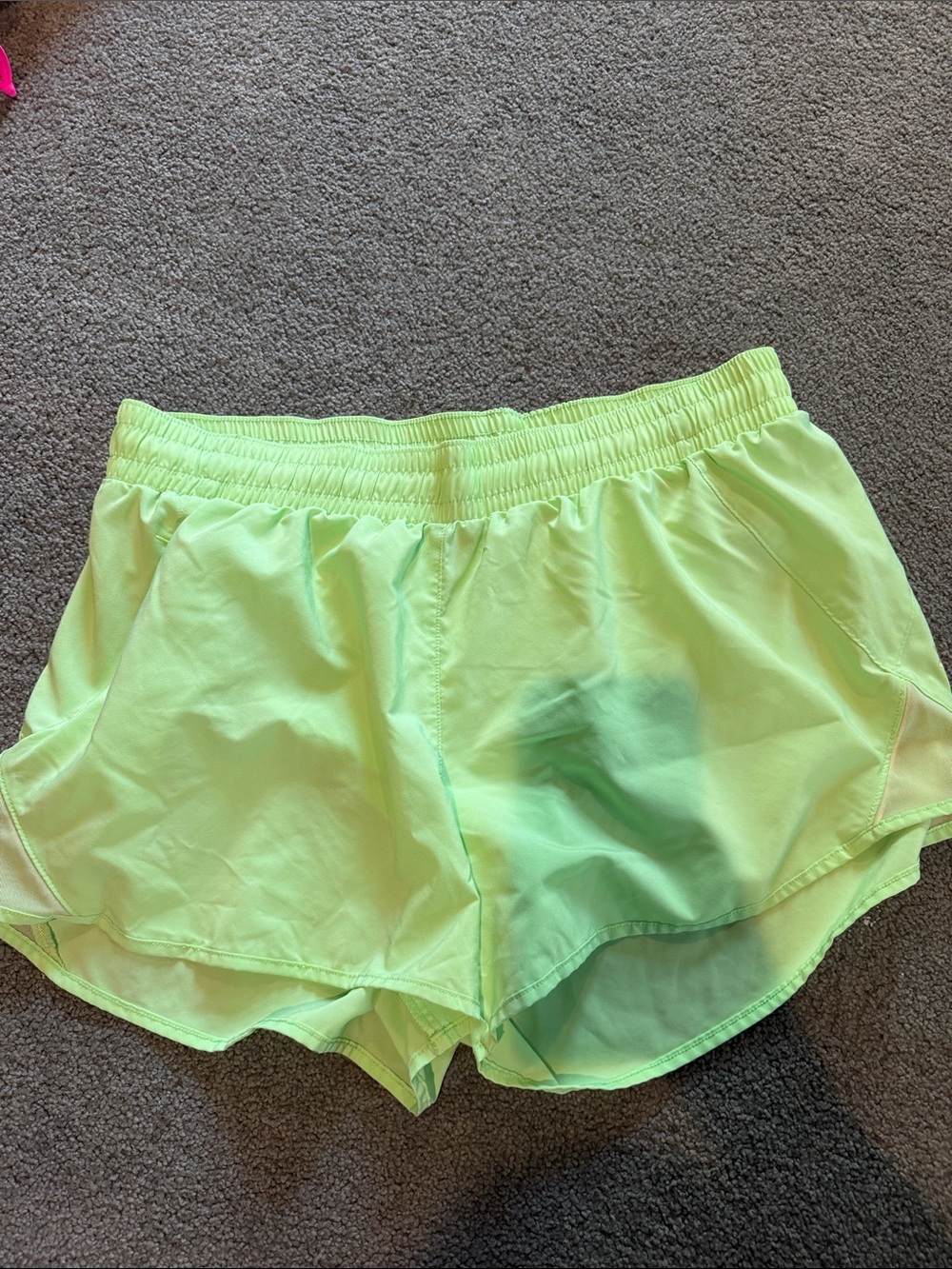 Women’s Neon Lime Athletic Running Shorts